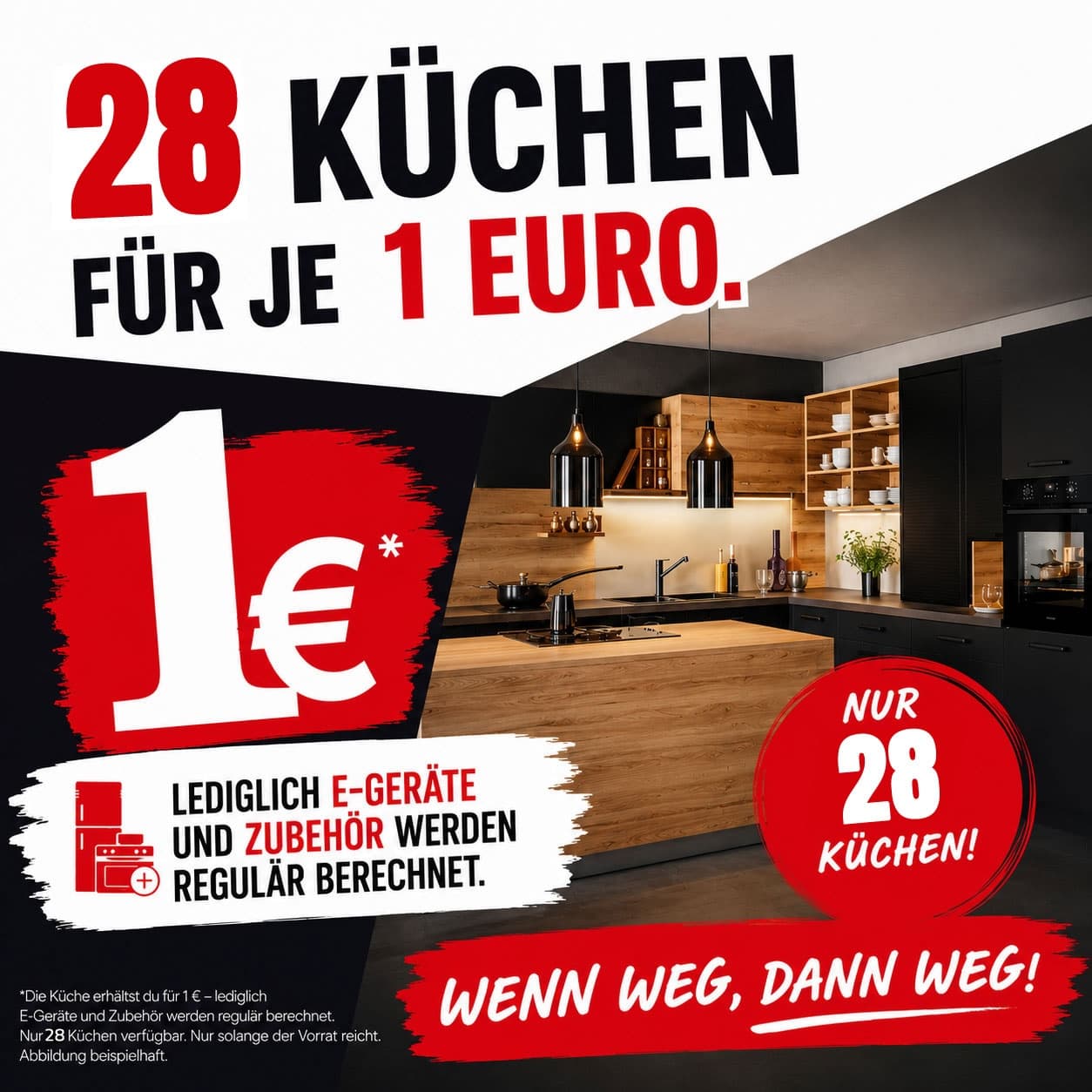28 Ausstellungsküchen für 1 Euro